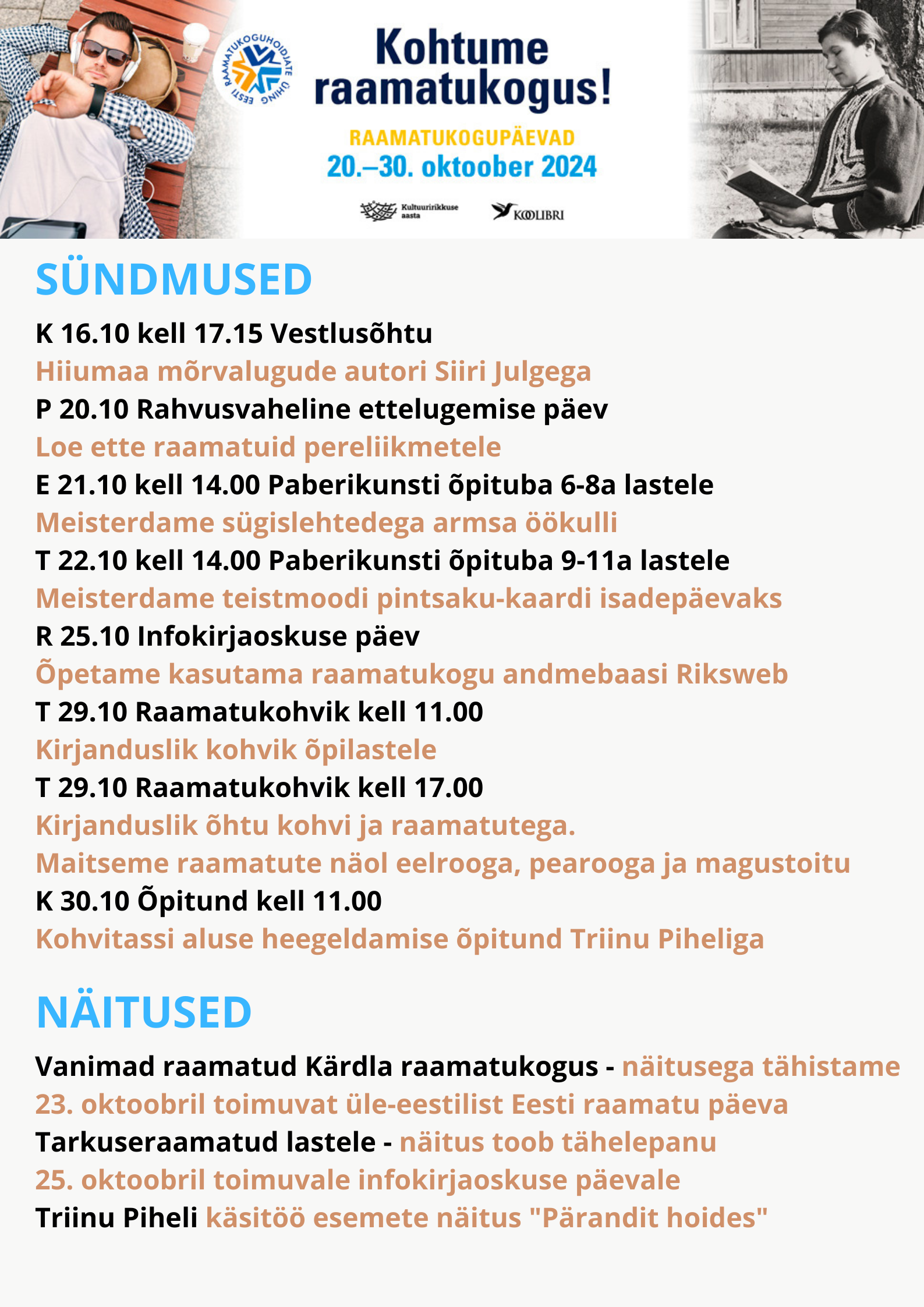 RAAMATUKOGUPÄEVAD veebis